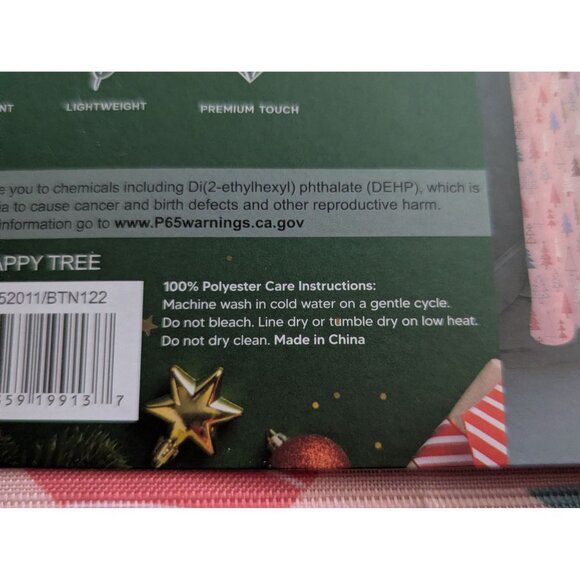 Sparkle & Spruce Festive Shower Curtain 70x72 Inches Pink Christmas Tree Pattern - Picture 3 of 4